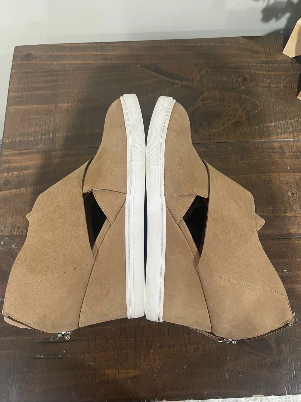 Paolo Tan Suede Wedge Sneaker Booties